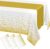 Smiry Plastic Table Cloth Disposable 3 Pack, 54 x 108 Inch Rectangle Waterproof Tablecloth, Printed Gold Table Runner Style for Birthday Weeding, Party Decorations, Leakproof & Sturdy, White and Gold