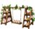 Large Wooden 3 Tier Swing Cupcake Stand with Flower Decor, Removable Trays, Foldable Ladder Display for Cake, Snacks, Fruit, Bread, Party & Catering Centerpieces