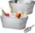 2 Pack 4 Gallon Galvanized Tub Ice Buckets for Parties Portable Beverage Tub with Handles Champagne Bucket Metal Ice Buckets for Cocktail Bar with Ice Scoop