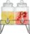 Style Setter Premium Glass Drink Dispensers with Metal Stand for Parties – Beverage Dispenser Set for Cold Drinks, Lemonade, Cocktails, Juice – Party Glass Drink Dispenser Station – 1.5 Gal, Set of 2