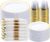BESTVIP 350PCS Gold Plastic Dinnerware Set, Disposable Party Plates for 50 Guests, Include: 100 Plastic Plates, 50 Pre Rolled Napkins with Gold Silverware, 50 Cups