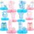 Gender Reveal Decoration Set – Includes Baby Reveal Table Decorations with Honeycomb Centerpiece for Boy or Girl Baby Shower Party Decoration