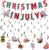 MAGQOO Gold Glitter Christmas in July Banner Garland Photo Props with 8 Pieces Swirl Garlands July Tropical Chrismtas Party Decor Pre-Strung
