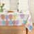 Horaldaily Happy Birthday Tablecloth 60×84 Inch Rectangular for Party Decorations, Colorful Balloons Confetti Washable Table Cover for Party, Happy Birthday, Baby Shower