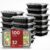 100 Pack (200-Piece) 32 oz Meal Prep Containers with Lids Reusable Food Storage Containers Sturdy Leakproof To Go Plastic Takeout Containers for Microwave, Freezer, Dishwasher Safe