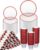 BESTVIP 700PCS Disposable Clear Red Dinnerware Sets for 100 Guests, Plastic Plates for Party, 200 Plastic Plates,100 Cups, 100 Pre-Rolled Napkins with Cutlery for Parties, Christmas, Wedding