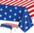 2 Pack 4th of July Tablecloth – Patriotic American Flag Table Cloth, Plastic Disposable Rectangle USA Star Stripe Table Cover for Memorial day Fourth Independence Day 250th Decorations, 54″ x 108″