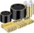 BESTVIP 600PCS Black Gold Dinnerware Set for 100 Guests, Plastic Plates for Halloween Party and Christmas, 100 Disposable Plates, 100 Dessert Plates, 100 Cups, 100 Spoons, 100 Forks and 100 Knives