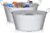 BARsics Large 6-Gallon Galvanized Tin Beverage Tub, 20x14x10 inches (Pack of 2)
