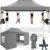 COBIZI 10×15 Heavy Duty Pop up Canopy Tent with 4 sidewalls, Commercial Outdoor Tents for Parties,Backyard Event, Wedding, All Season Waterproof Event Shelter with Carry Bag, Gray(Frame Thickened)