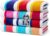 Ben Kaufman Joey Velour Colored Classic Multi-Color Stripe Beach & Pool Towel – Large Cotton Towel – Soft & Absorbant – Assorted Colors – 32” x 62” – 4 Pack