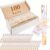 Beeveer 100 Sets Handheld Wedding Fans, Ready to Use, Includes White Paper Handheld Fans Bow Ribbons Thank You Tags Paper Doilies for Bridal Shower Party Favors Wedding Gift for Guests (Ivory)