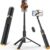 Vimose Phone Tripod & Selfie Stick with Remote, Portable, Lightweight for Video Recording Vlog, Extendable Travel Tripod Stand Compatible with iPhone Android, Black, 62″