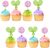 24pcs Tennis Cupcake Toppers, Tennis Ball Cupcake Picks for Sport Themed Baby Shower, Pink Glitter Tennis Cupcake Toppers for Tennis Player Birthday Party Supplies