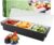 WICHEMI Fruit, Veggie & Condiment Caddy with Lid Dispenser Tray Plastic Garnish Station for Bartending & Serving Taco, Ice Cream, Salad Bar – Topping Organizer for Restaurant Supplies (3 Compartment)