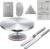 Yizish Cake Turntable Aluminum Alloy, 12 Inch Rotating Cake Stand Decorating Kits with Stainless Steel Icing Spatula (2pcs) and Icing Smoother (3pcs) for Baking, Pastries and Cupcakes