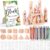 167 Pcs Block Baby Shower Games Sign Kit Coloring Blocks 100 DIY Wooden Blocks 24 Paint Markers 42 Templates Baby Shower Ideas Activities for Guests(Forest)