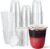 Vplus 100 Pack 12 oz Iced Coffee Cups with Lids, Disposable Plastic Cups with Lids and Straws for Cold Beverages, Juice, Milkshakes, Coffee Shops, Parties and Daily Use