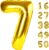 40 Inch Gold Balloon Number 7 First Birthday Jumbo Mylar Foil Helium Balloon for 17 27 37 Birthday Digital for 70th Party Wedding Anniversary Party Decorations
