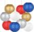 Paper Lanterns Set (10 Pcs)- 8/10 Inch Royal Blue, Red, White, Gold & Silver Round Hanging Paper Lanterns for Wedding, Birthday, Patriotic Holiday, Party Decor, Baby Showers & Home Accents