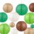 Earth-Tone Paper Lanterns Set (12 Pcs) – 6/8/10 Inch Hanging Lanterns for Jungle/Dinosaur/Rugby Parties, Birthdays & Home Decor（Teal, Coffee, Sage Green, Khaki, White）