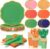 96Pcs Colorful Paper Plates and Napkins Party Supplies, Disposable 9’’ Scalloped Colored Party Plates Tableware Set for Rainbow Birthday, Wedding, Baby Shower Decorations, 6 Colors