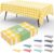misaya 4 Packs Buffalo Disposable Table Cloth, 54 x 108 Inch Waterproof Plastic Tablecloth, Rectangle Yellow and White Checkered Table Covers for Picnic, Birthday, Party, Back to School