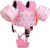 MoKo Swim Arm Floaties 15-30 lbs, Toddler Swim Vest for Kids Cartoon Swimming Water Wings with Crotch Strap, Pool Float Vests Sleeves Shoulder Straps Arm Band for Children, Baby Pink Whale