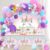 Unicorn Birthday Decorations for Girls,118pcs Unicorn Theme Party Supplies with Balloon Garland Arch Kit Backdrop and Tablecloth for Girls Women Birthday Party Decorations
