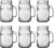 Amzcku vintage Clear Drinking Jar 16 OZ Drinking Jars with Comfortable Handle for Party Beverages 6 pcs