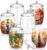 Nuogo 6 Pcs Plastic Candy and Cookie Jar with Lids Decorative Apothecary Jars Candy Buffet Containers Clear Airtight Food Storage Canister Home Decoration(64 oz,Classic)