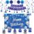 Happy Birthday Party Decoration Set: Including Birthday Banner Backdrop, Party Table Centerpieces and Hanging Swirl Party Streamers, Birthday Decor Suppliers for Men and Women (Blue, Happy Birthday)