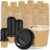Uiifan 100 Set 4oz Disposable Espresso Cups with Lids Ripple Corrugated Paper Disposable Coffee Insulated Hot Ripple Cups for hot Chocolate, Tea, and Cocoa Drinks(Kraft Paper Color)