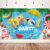 Pool Party Decorations Backdrop, 71 x 43 Inch Summer Swimming Pool Birthday Banner for Photo Booth