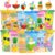 Jansun 12pcs Summer Party Color Changing Cups with Lids and Straws Beach Party 12Oz Reusable Plastic Cups Beach Ball Pool Party Favors Goodie Cups for Hawaiian Tropical Festival Supplies