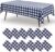 misaya 12 Packs Buffalo Disposable Table Cloth, 54 x 108 Inch Waterproof Plastic Tablecloth, Rectangle Navy and White Checkered Table Covers for Picnic, Birthday, Party, Back to School