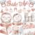 191 Pcs Bridal Shower Decorations Bachelorette Party Set Serves 25 – Rose Gold Bride to Be Banner, Tableware, Tablecloth, Cake Toppers – Wedding Shower Supplies