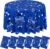 Honeydak 6 Pcs 84 Inch Graduation Party Tablecloths Disposable Plastic Round Tablecloths Congrats Gard Theme Pattern Waterproof Tablecovers for Graduation Birthday Party Table (Blue Black)
