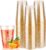 Goodluck 14 oz 50 PCS Gold Glitter Plastic Cups, Disposable Glitter Cups, Elegant Plastic Cocktail Glasses, Fancy Party Cups for Wedding, Birthday, Holiday