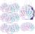 Locmeo 12 Pack Sea Shell Gift Bags Mermaid Goodie Bags Party Favor Iridescent with Handle for Under The Sea Party Summer Ocean Beach Birthday Wedding Shower Celebration Supply Decoration (Holographic)