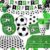 170 PCS Soccer Party Decorations, Soccer Birthday Party Decorations – Includes Plates, Napkins, Cups, Banner, Balloons, Tablecloth, Knives, Forks for Sports Soccer Theme Party Decorations, Serve 24