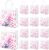 Demonwer 12 Pcs Pink Soccer Clear Goodie Bag with Handles PVC Sport Theme Goodie Treat Candy Bags Reusable Party Favor Bag for Team Birthday Gifts 8×8×3.2 Inch