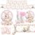 142 Pcs Happy Easter Plates and Napkins Easter Party Decorations with Banner and Tablecloth Pink Gingham Cute Bunny Spring Floral Disposable Dinnerware Set for Spring Celebration Holiday Brunch