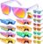 Kids Sunglasses Party Favors Bulk – 32Packs Goodie Bags Stuffers for Kids 3-8, Boys Girls Neon Sunglass with UV400 Protection for Kid Birthday Party, Pool Party Supplies, End of Year Student Gifts