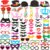 Joyin Toy Photo Booth Props 66 Pieces，Multicolor Kit for Graduation Wedding Party Supplies Favors，with Stick, Hats, Glasses, Mouth, Bowler, Bowties