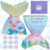 Hotop 24 Sets Mermaid Birthday Invitations with Stickers and Envelopes for Kids Girls, Mermaid Party Invitations Cards for Birthday Baby Shower Party Favors Supplies, 4×6 Inch
