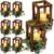 18 Pcs Wooden Lantern Centerpiece – Wedding Lantern with Eucalyptus Candles Wreaths LED Flameless Candles Rustic for Country Wedding Party Farmhouse Table Decor