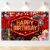 Mocsicka Movie Night Happy Birthday Backdrop Banner Movie Night Party Photo Background Birthday Party Decorations Supplies (Happy Birthday, 6×3.6ft)