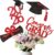 20 PCS Graduation Decorations Class of 2026, Black and Red Double-Sided Centerpieces, Grad Cap Sticks, Table Toppers, Graduation Party Decorations