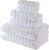 BAGNO MILANO Turkish Cotton Bath Towels, Hand Towels – Soft Plush Jacquard Collection Luxury Towels Set (White, Towel Set of 6)